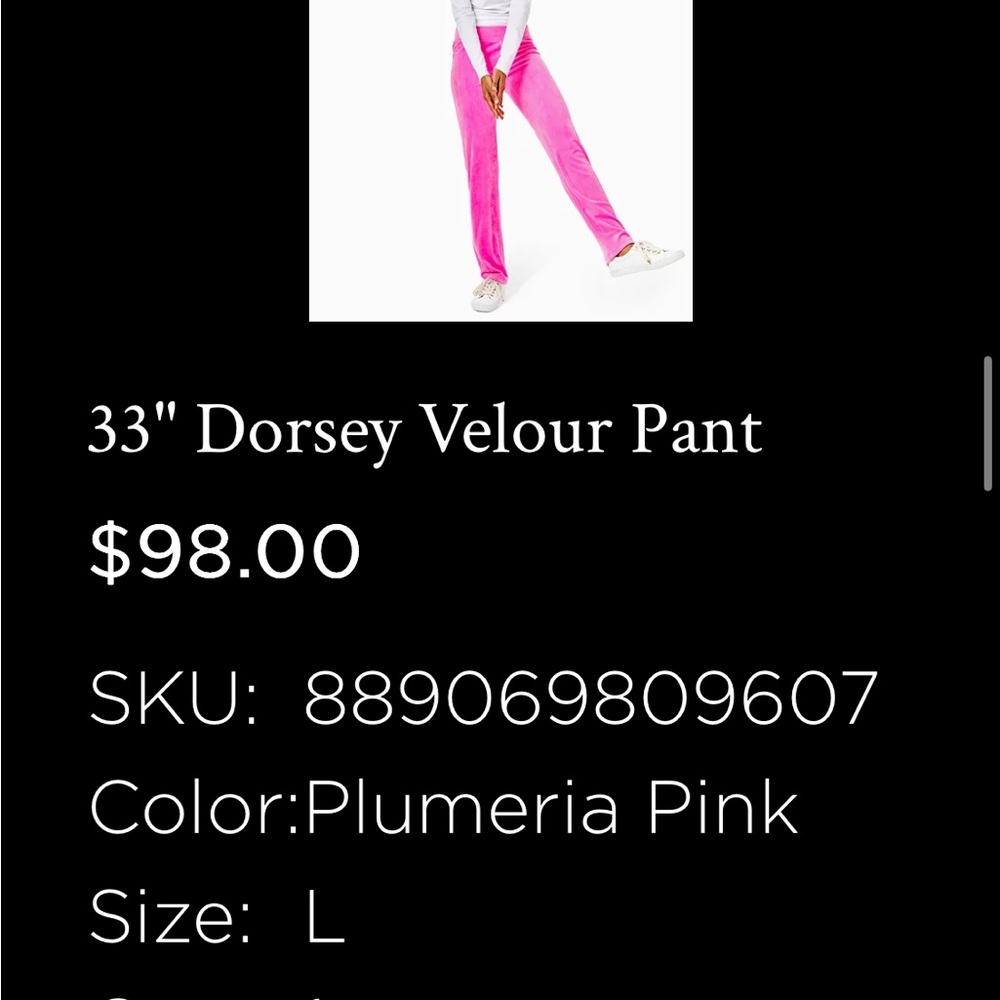Lilly Pulitzer Plumeria Pink Larina Velour Zip-Up Hoodie & pants set! Pristine - Picture 4 of 6